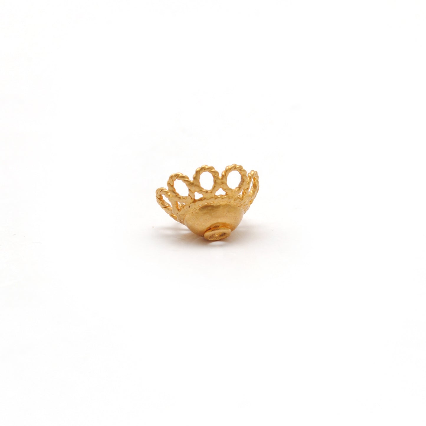 18K gold round spacer bead cap 8mm - side profile