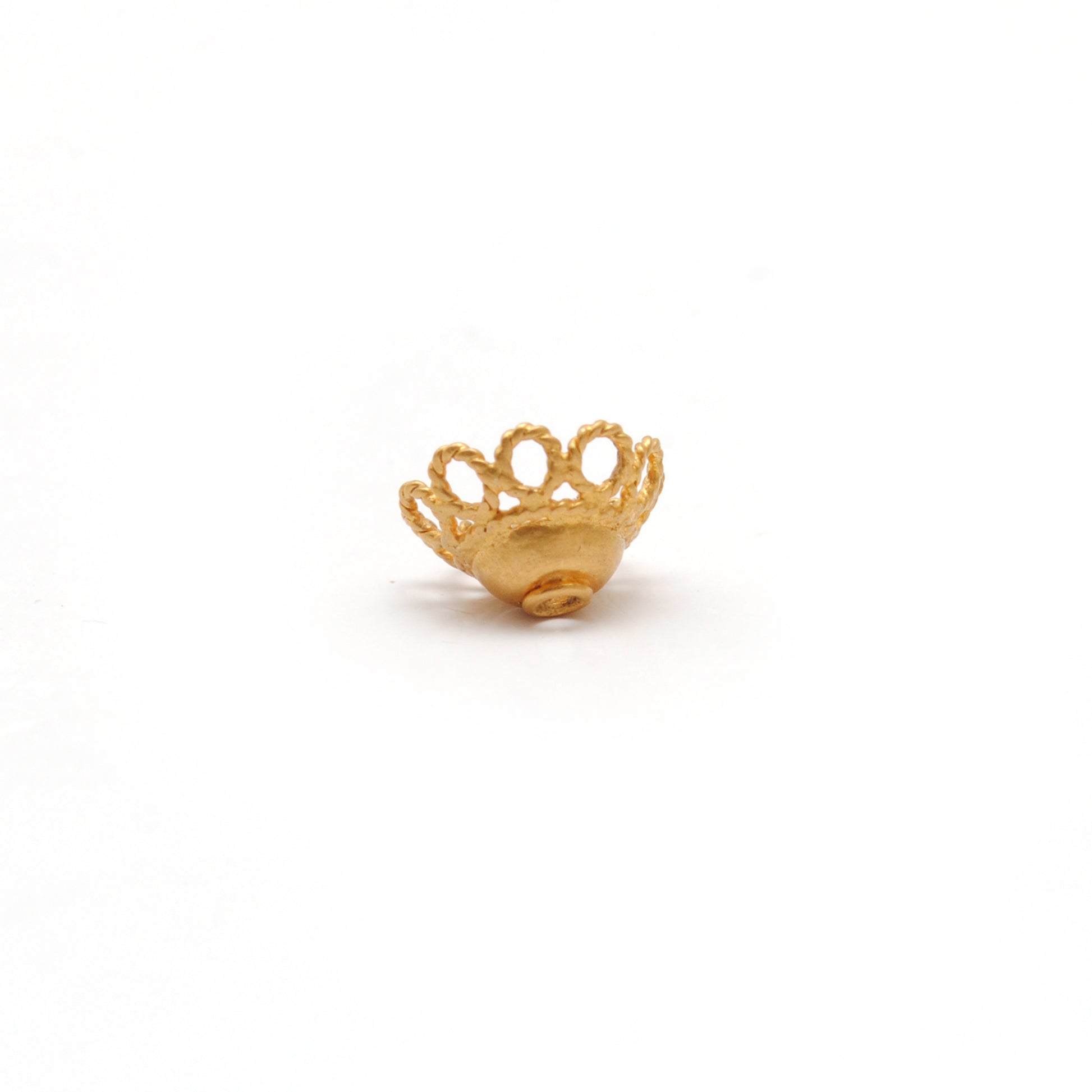 18K gold round spacer bead cap 8mm - side profile
