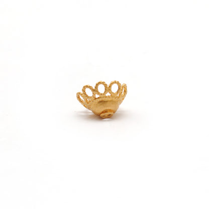 18K gold round spacer bead cap 8mm - side profile