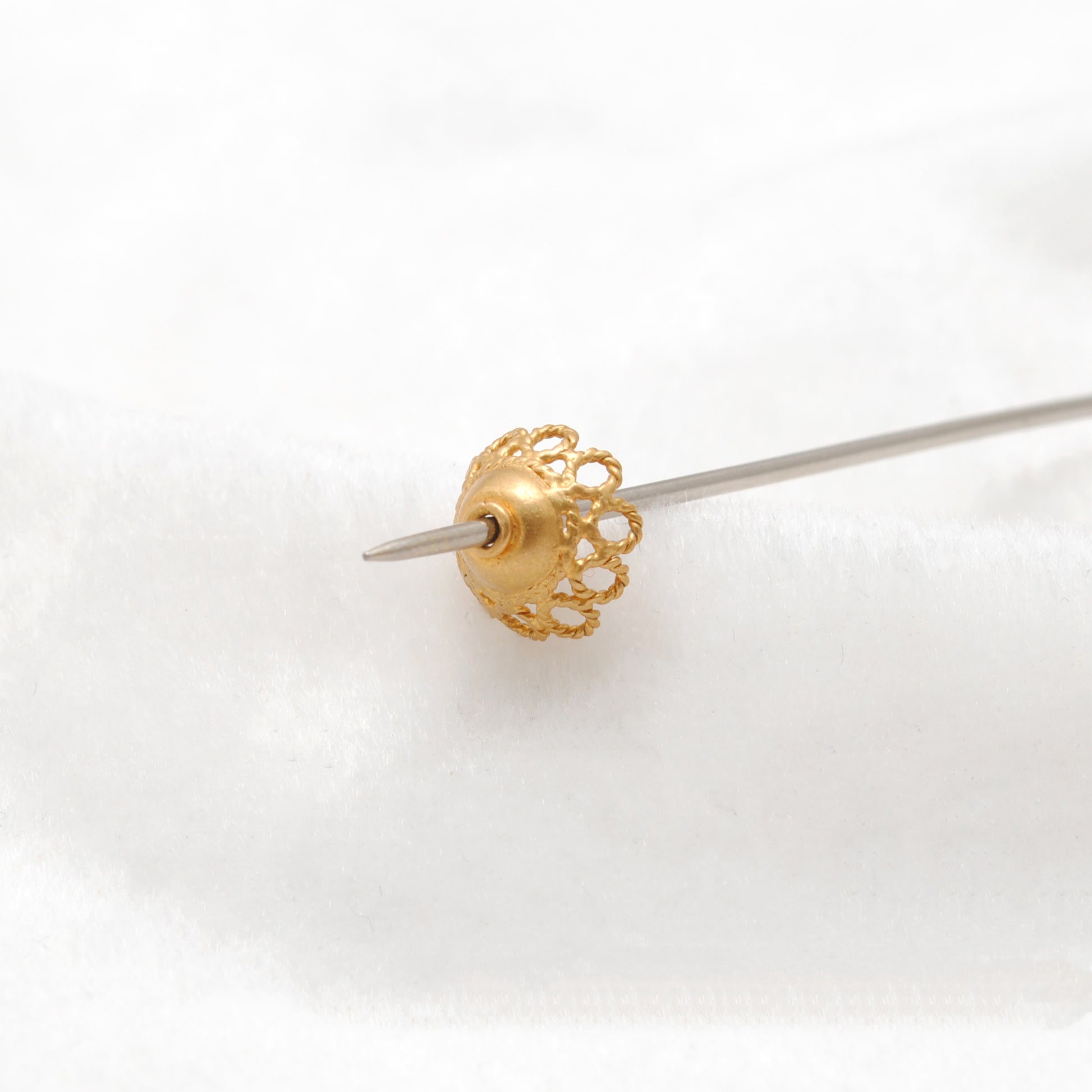 18K gold round spacer cap 8mm - multiple pieces display
