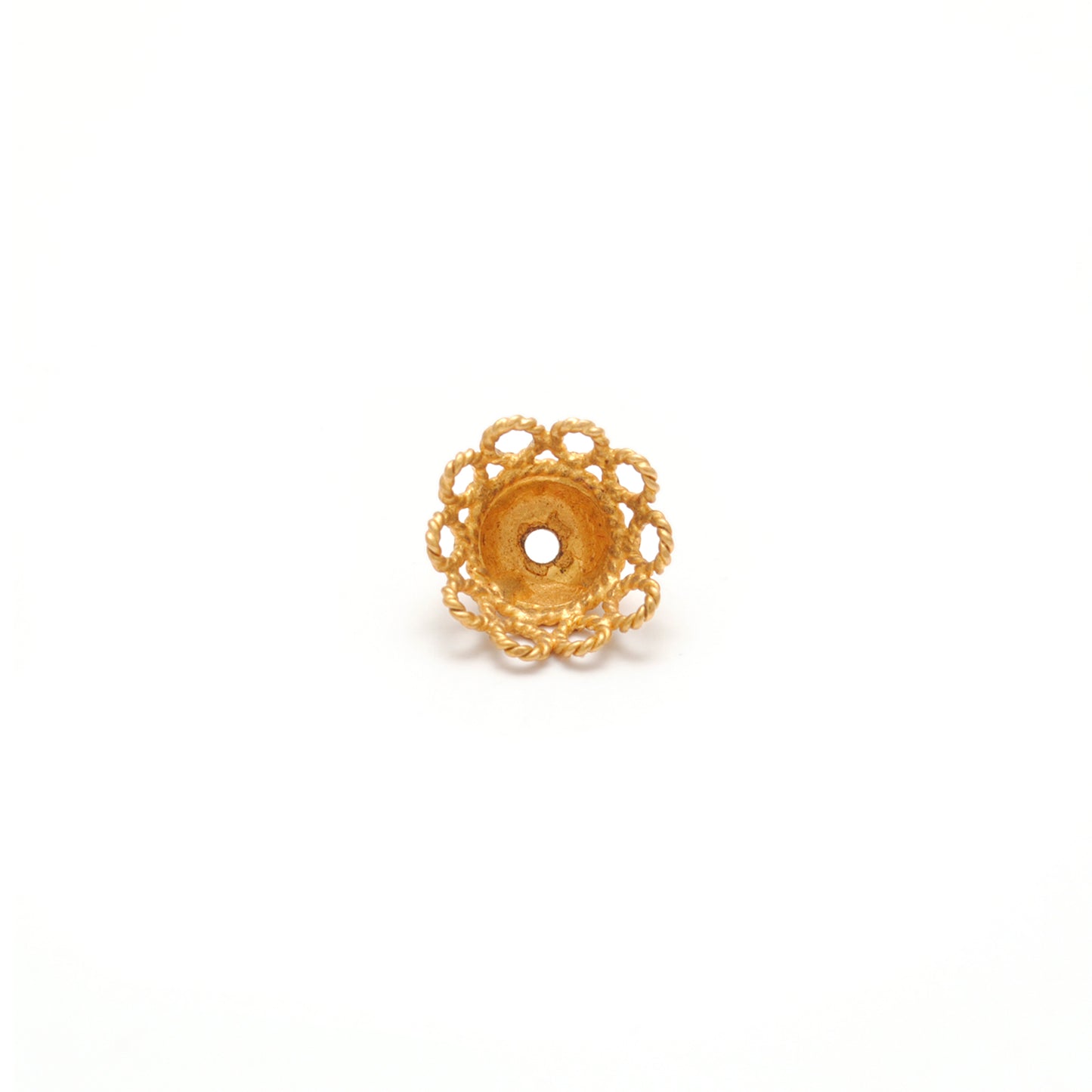 18K gold round spacer cap 8mm - overhead view Jaipur