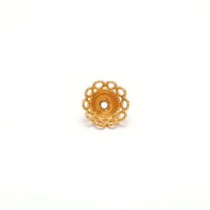 18K gold round spacer cap 8mm - overhead view Jaipur