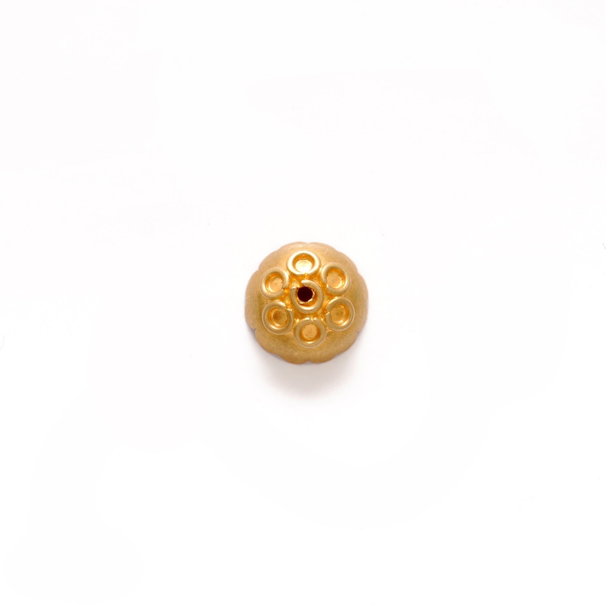 18K gold spacer bead cap 8mm DIY - close-up detail
