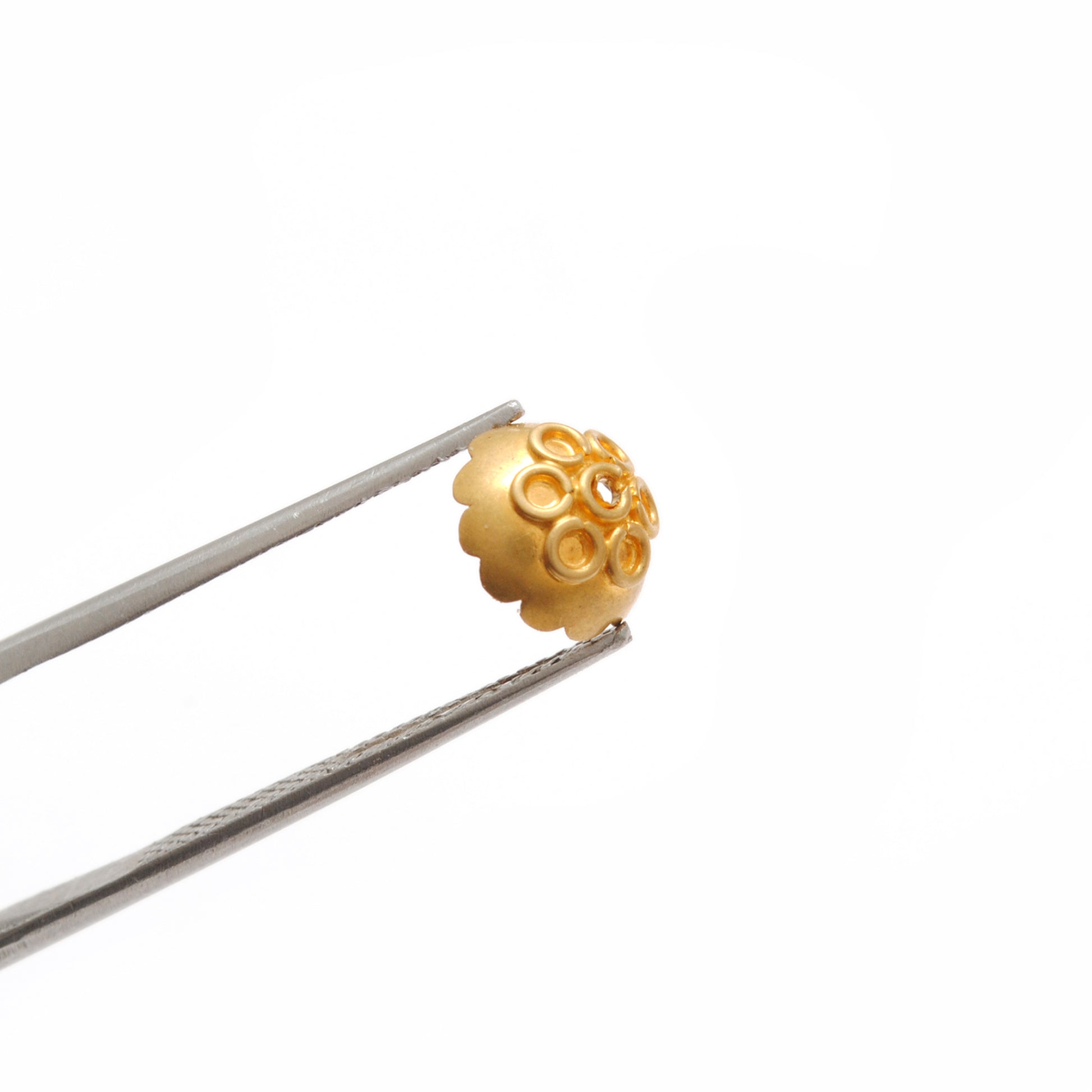 18K gold spacer bead cap 8mm DIY styled on jewelry project