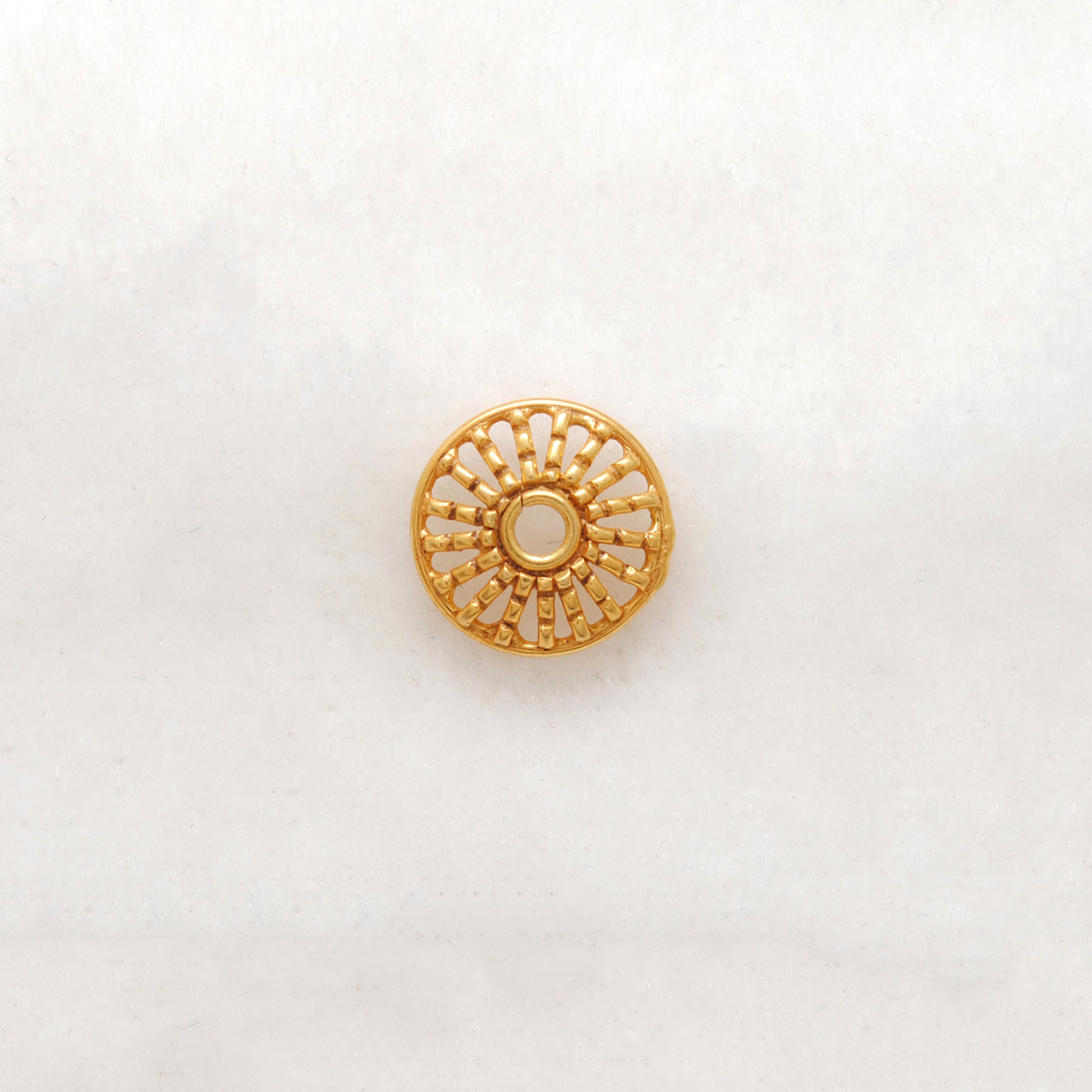18K gold spacer bead cap DIY craft styled on jewelry