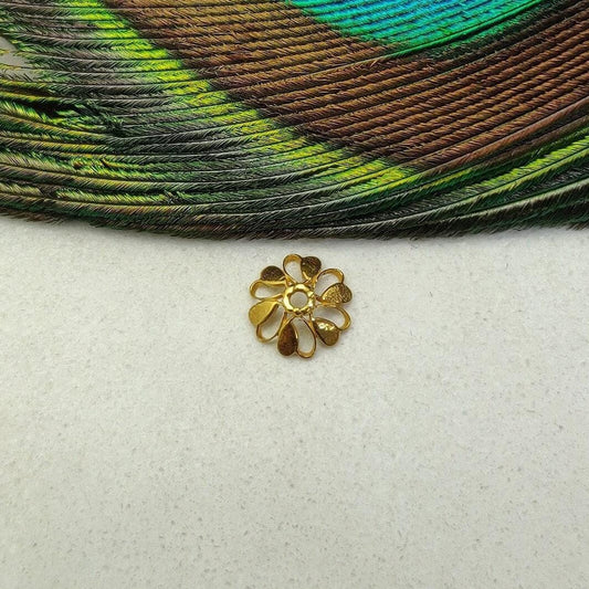 18K gold spacer bead cap finding DIY craft jewelry - front view