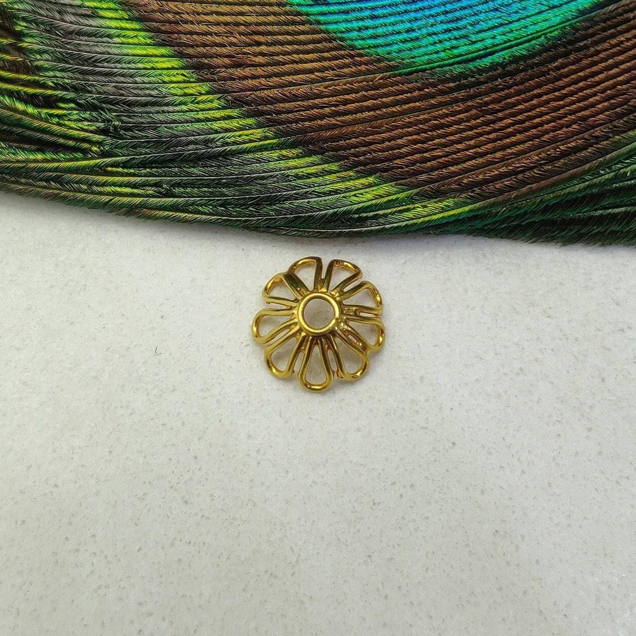 18K gold spacer bead cap jewelry supply - front view