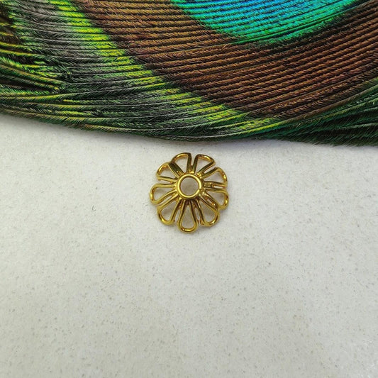 18K gold spacer bead cap jewelry supply - front view