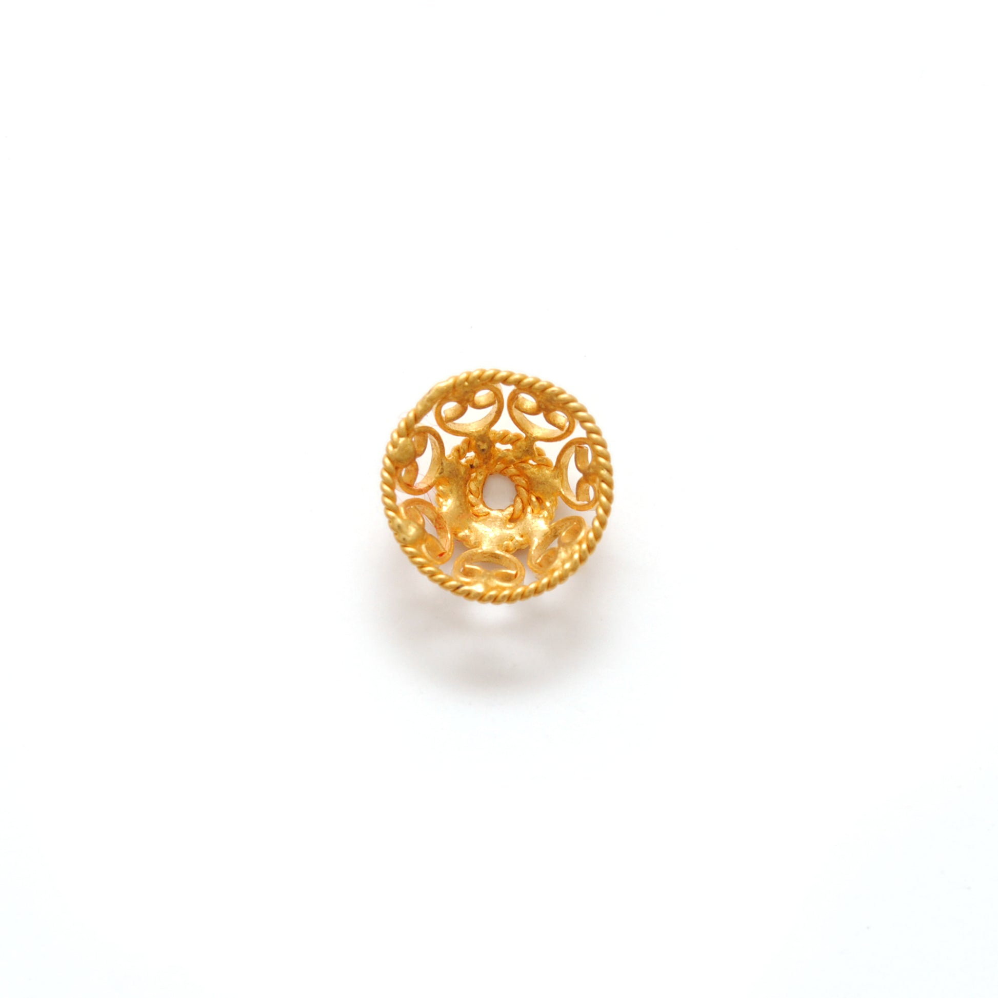 18K gold spacer bead cap jewelry supply - close-up detail