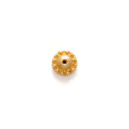 18K gold spacer bead caps 7mm - close-up detail