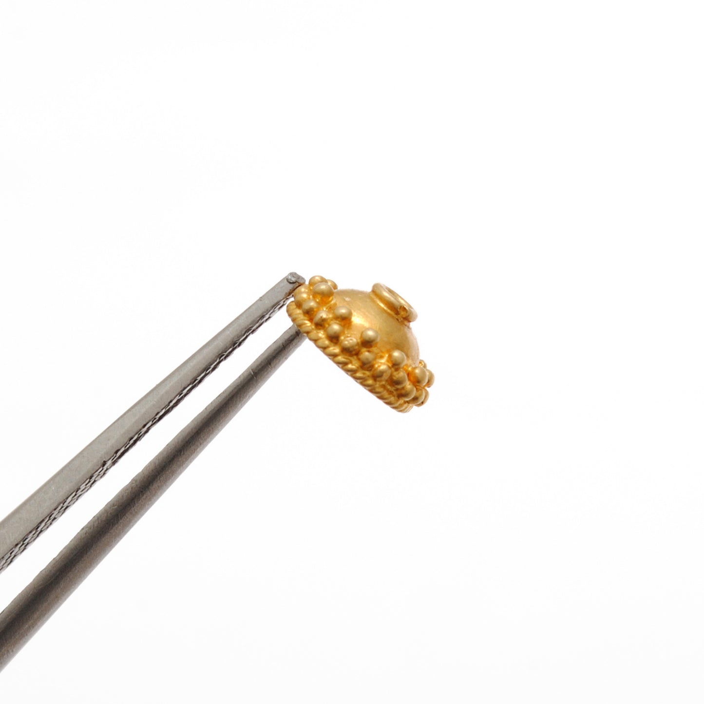 18K gold spacer bead caps 7mm styled on fine jewelry