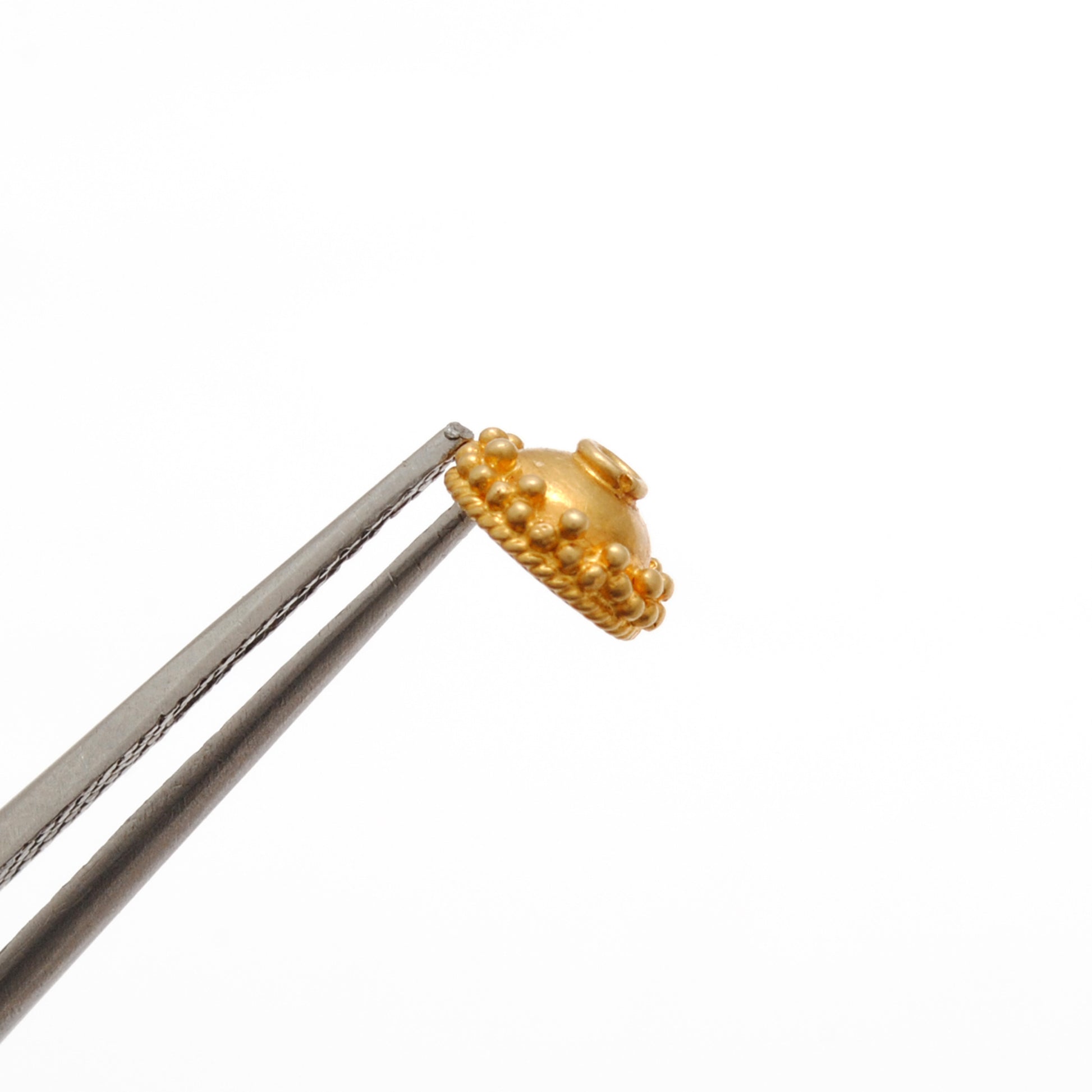 18K gold spacer bead caps 7mm styled on fine jewelry
