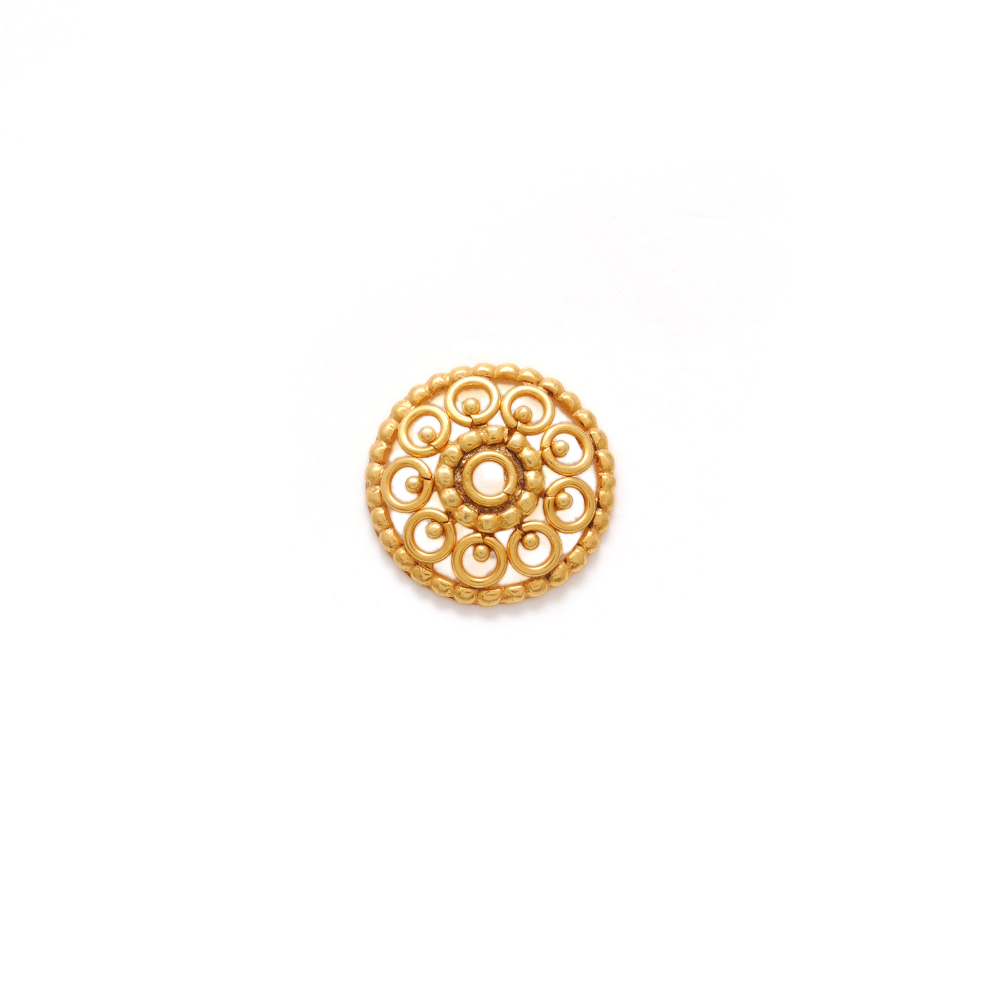 18K gold spacer cap 13mm - overhead view Jaipur