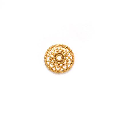 18K gold spacer cap 13mm - overhead view Jaipur