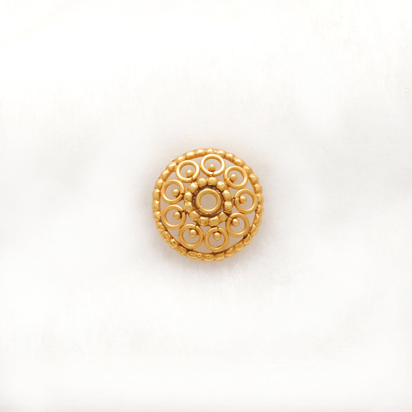 18K gold spacer cap 13mm - scale reference wholesale Jaipur