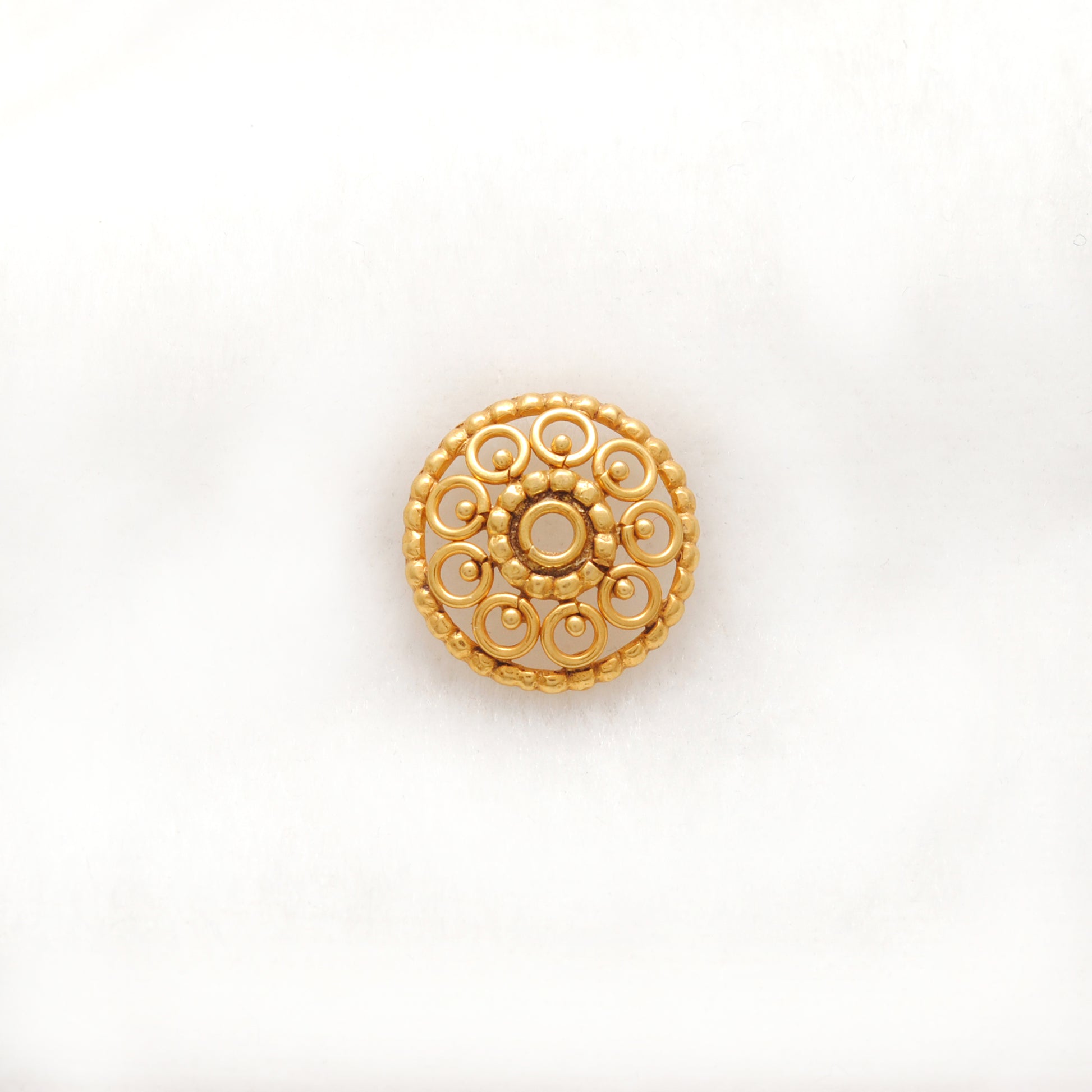 18K gold spacer cap 13mm - scale reference wholesale Jaipur