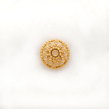 18K gold spacer cap 13mm - scale reference wholesale Jaipur