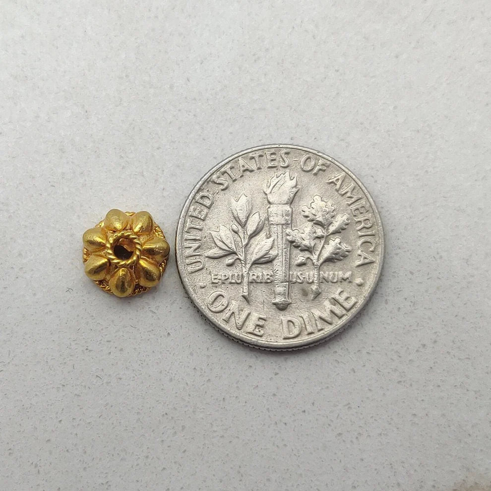 18K gold spacer cap 7mm - side profile angle