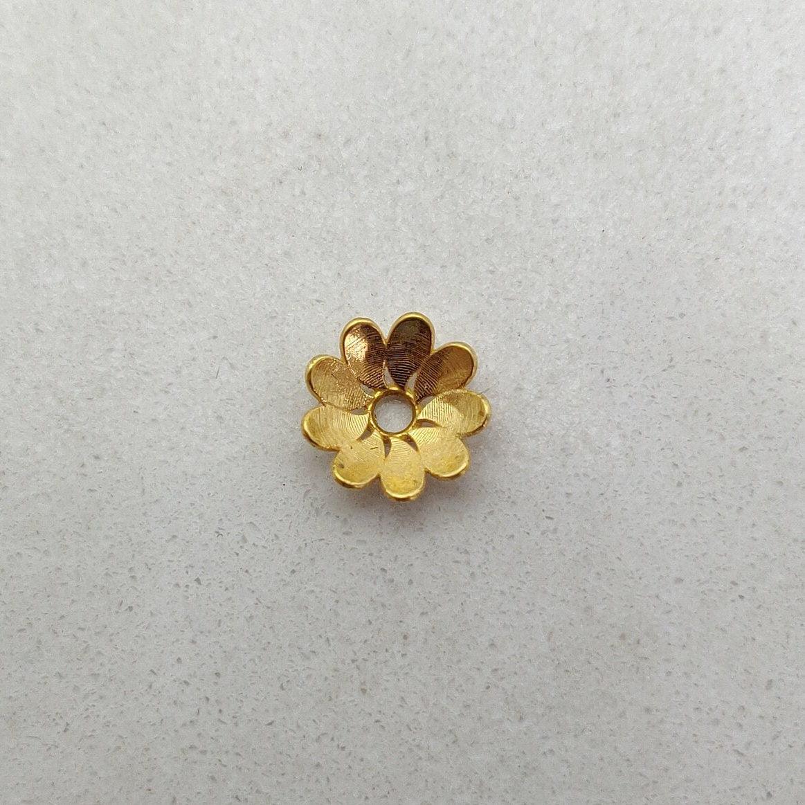 18K gold spacer cap 9x3mm - overhead view Jaipur