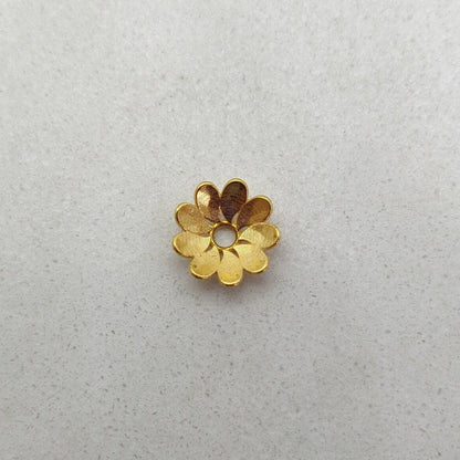 18K gold spacer cap 9x3mm - overhead view Jaipur