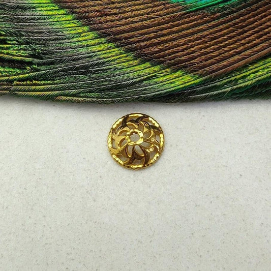 18K gold spacer cap bead finding jewelry supply - front view