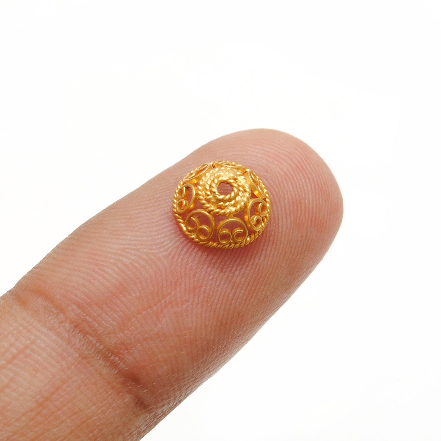 18K gold spacer cap jewelry supply - overhead view
