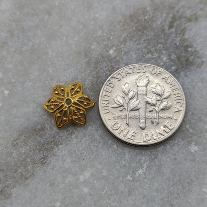 18K gold star spacer cap - overhead view Jaipur