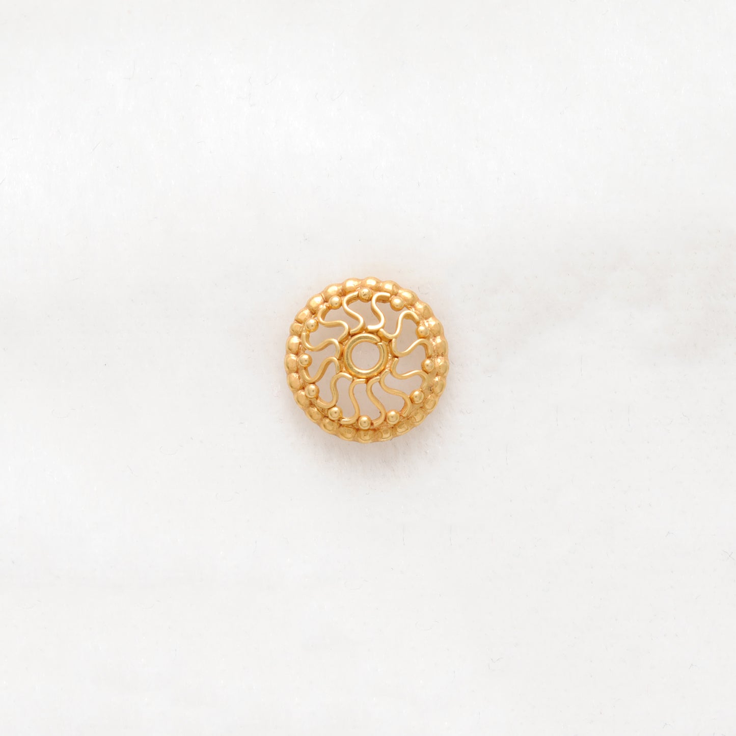 18K gold wheel bead cap - scale reference wholesale
