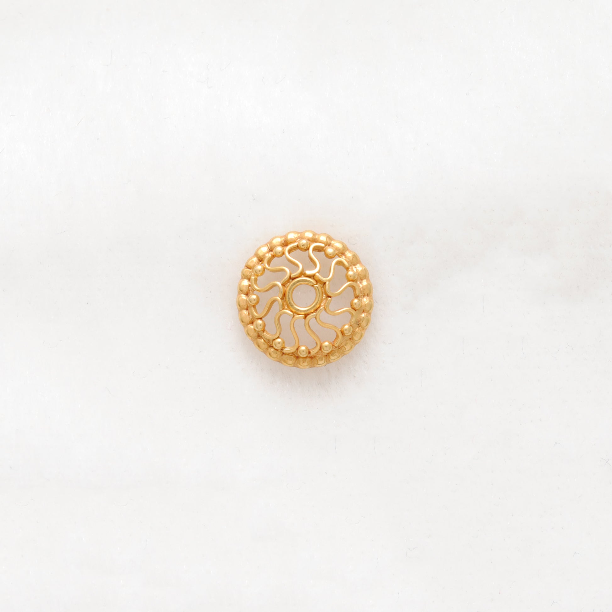 18K gold wheel bead cap - scale reference wholesale