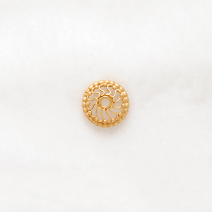 18K gold wheel bead cap - scale reference wholesale