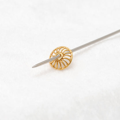 18K gold wheel cap bead 8mm - scale reference wholesale