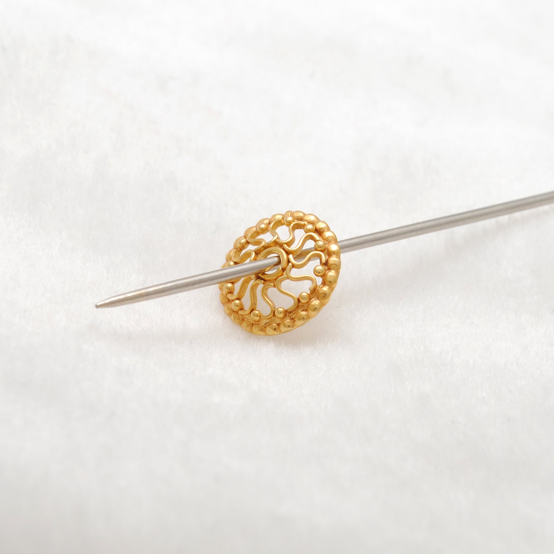 18K gold wheel spacer cap - multiple angles display