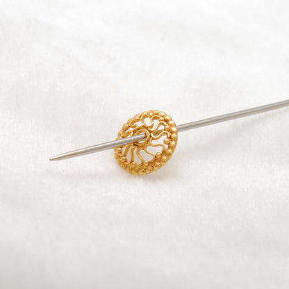 18K gold wheel spacer cap - multiple angles display