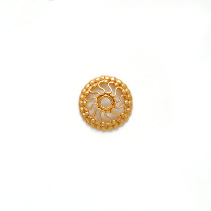 18K gold wheel spacer cap - overhead view Jaipur