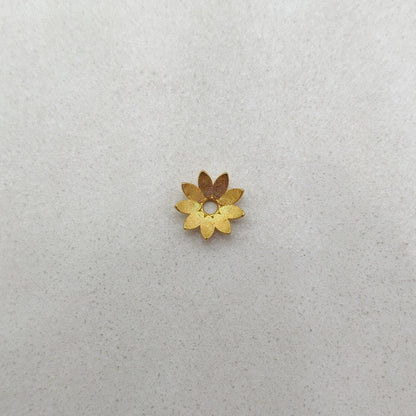 18K solid gold caps spacer beads overhead view Jaipur