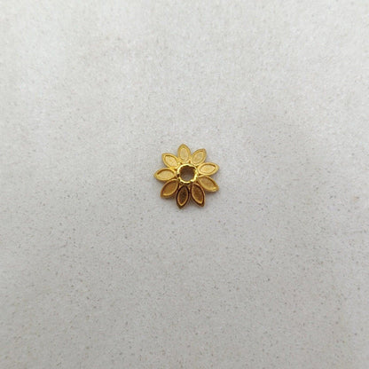 18K solid gold caps spacer beads craft styled on jewelry