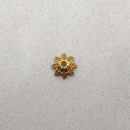 18K solid gold floral spacer cap - side profile