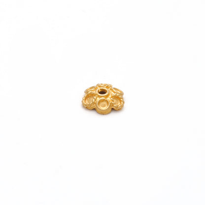 18K solid gold plain caps 6mm - overhead view Jaipur