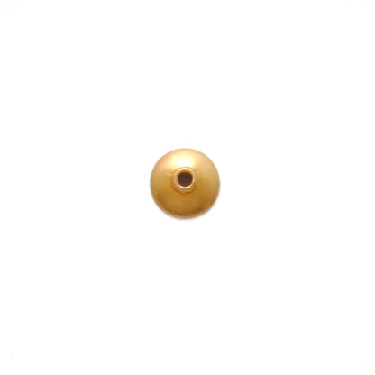 18K solid gold plain coin bead cap jewelry making - front view