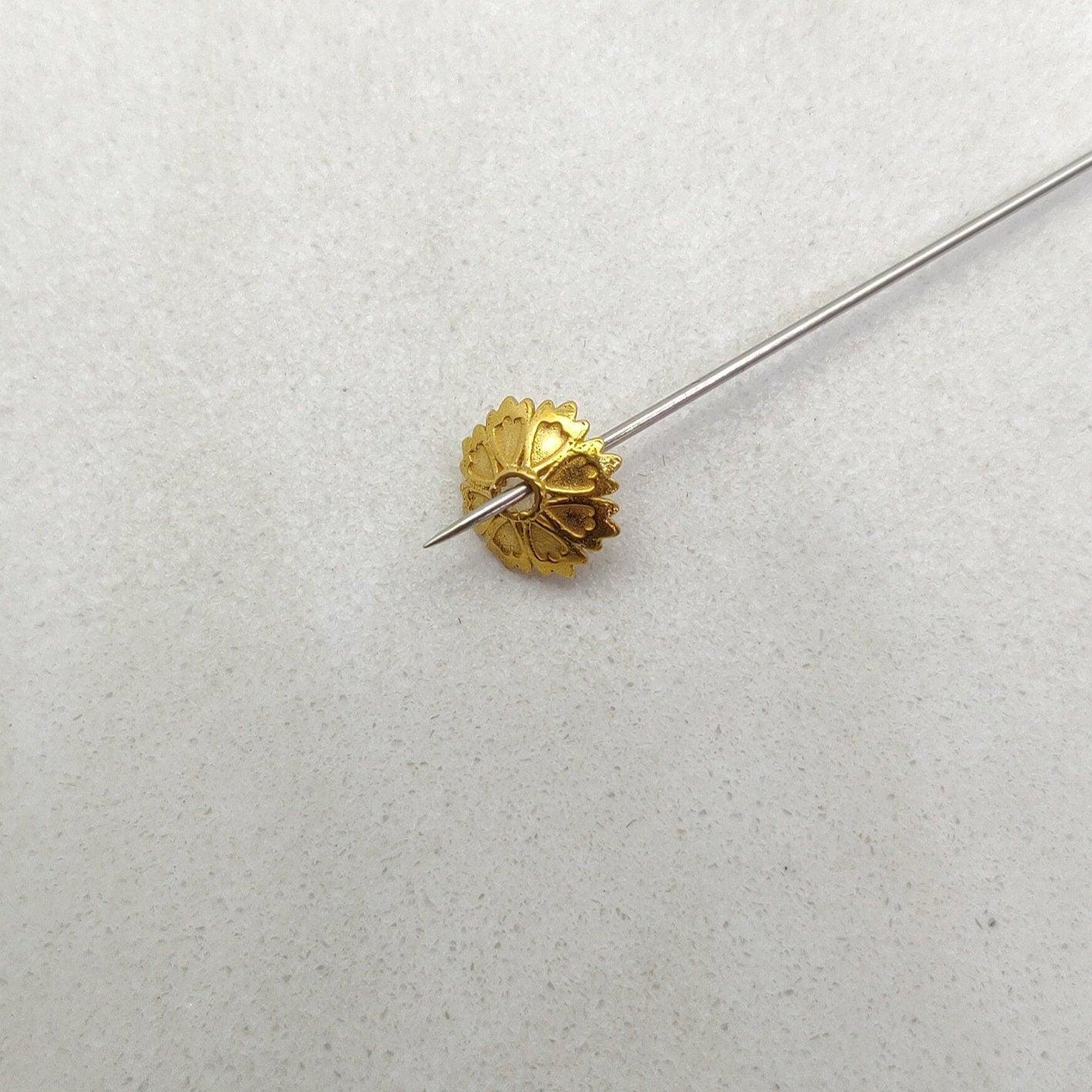 18K solid gold spacer bead caps styled on jewelry craft