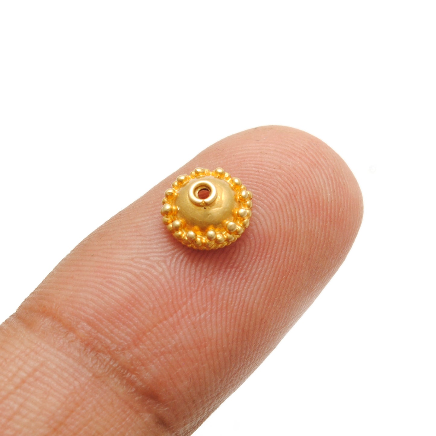 18K solid gold spacer cap 7mm - side profile professional