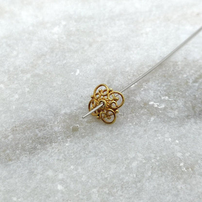 18K solid gold spacer cap - overhead view Jaipur