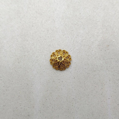 18K gold flower cap 7mm overhead view Jaipur