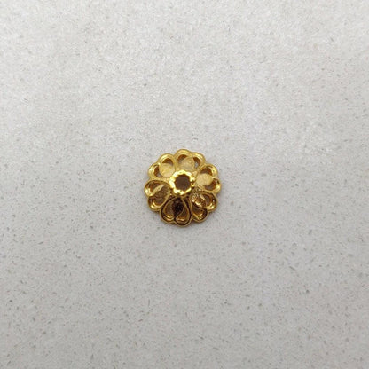 18K gold cap beads 7mm overhead view Jaipur