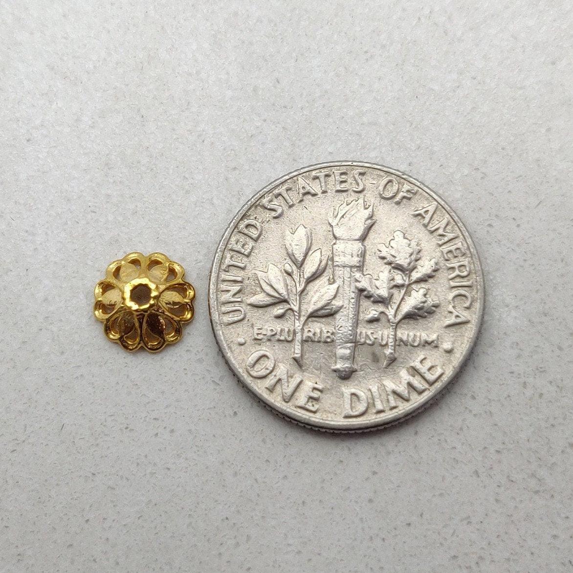 18K gold cap beads jewelry craft 7mm styled on jewelry