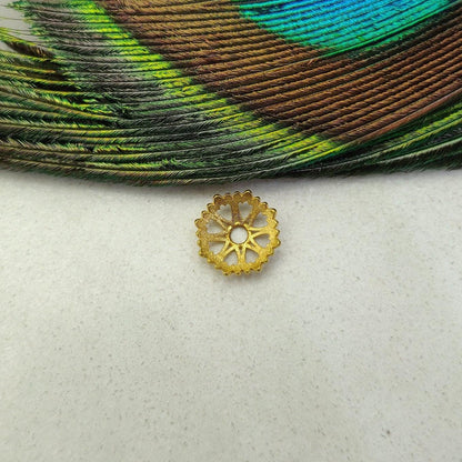 18K gold caps spacer beads craft close-up detail