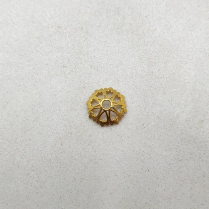 18K gold caps spacer beads overhead view Jaipur