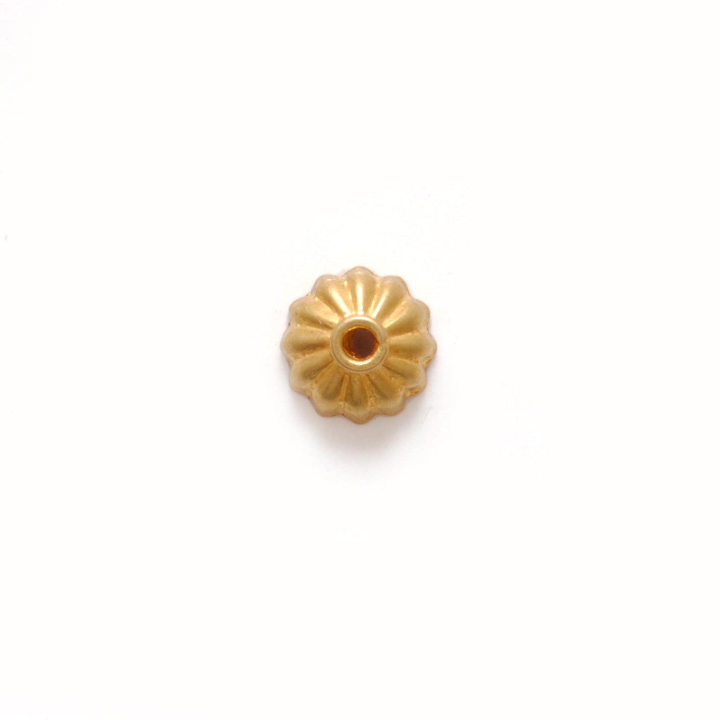 18K yellow gold ending fancy spacer bead cap 6mm - front view
