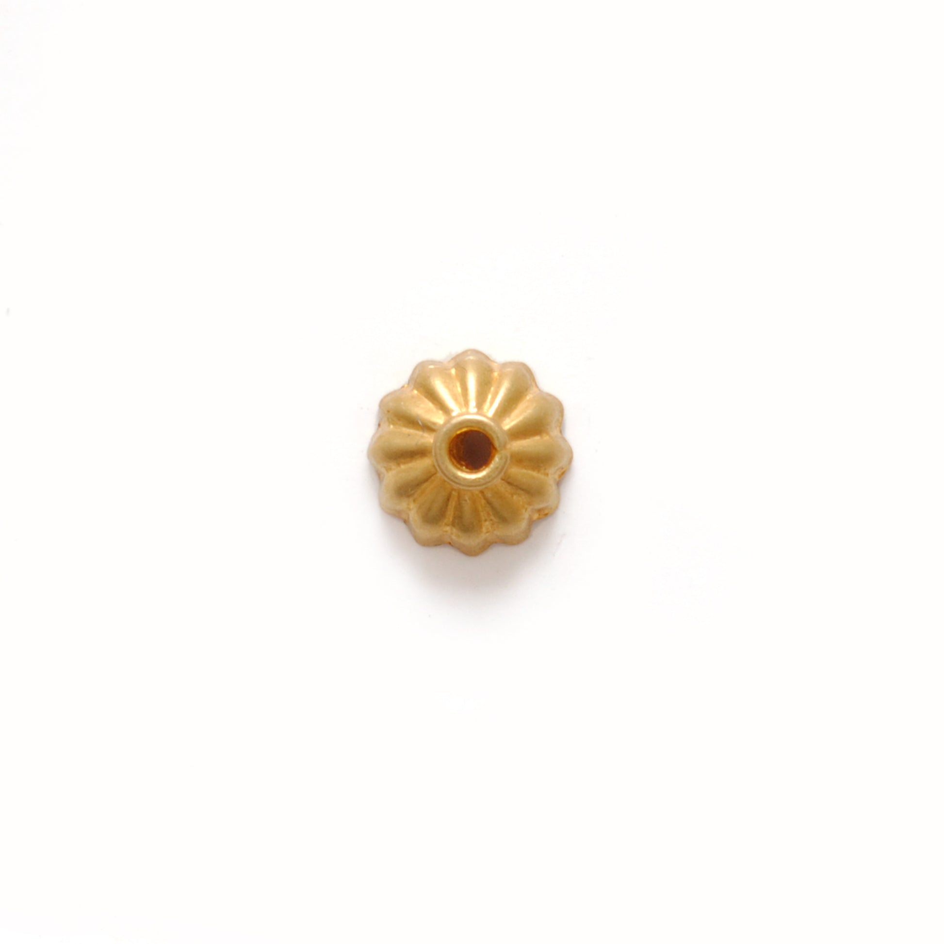 18K yellow gold ending fancy spacer bead cap 6mm - front view