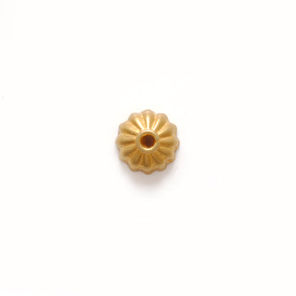 18K yellow gold ending fancy spacer bead cap 6mm - front view